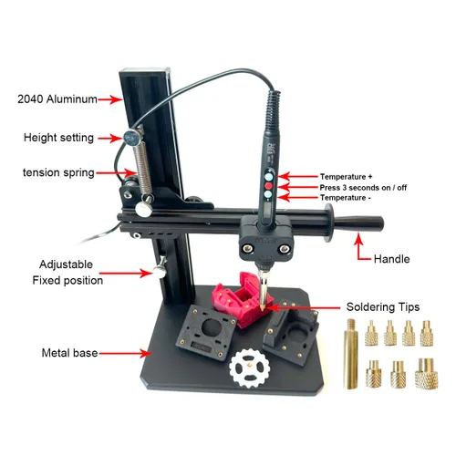 Vista 2 de Máquina de Prensado de Calor Vertical 3DZWMAN, Herramienta de Inserción de Conjunto de Calor, Insertos de Latón para Impresión 3D, Punta