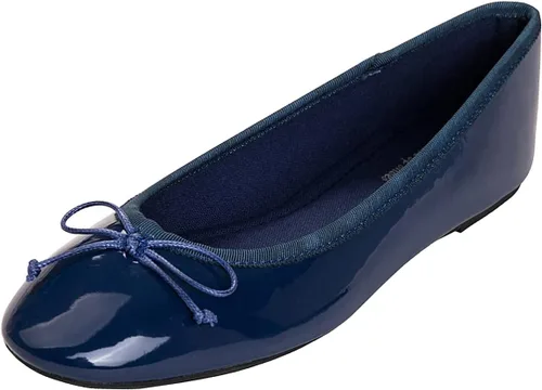 Vista 29 de FEVERSOLE Zapatos planos de ballet de patente para mujer, color macarrón colorido Beige