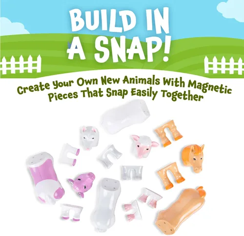 Vista 3 de POPULAR PLAYTHINGS Animales magnéticos para niños pequeños de 1 a 3 años, mezcla o combina juguetes de animales, juego de 4 regalos para niños