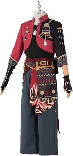 Vista 2 de JoySeed Genshin Impact - Disfraz de Thoma para cosplay, conjunto completo, traje de Halloween y Navidad, uniforme de fiesta - L