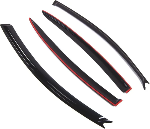 Vista 2 de Viseras de ventilación de ventana de montaje exterior, protectores de lluvia compatibles con Mazda Mazda3 Sedan 2004-2009 Deflectores de viento