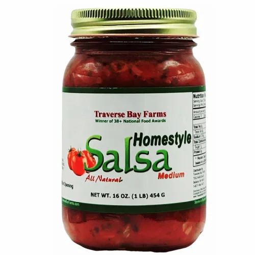 Vista 3 de Traverse Bay Farms Salsa gruesa - Medio Calor: Hecho en pequeños lotes con la mayor cantidad de productos cultivados localmente como sea posible.