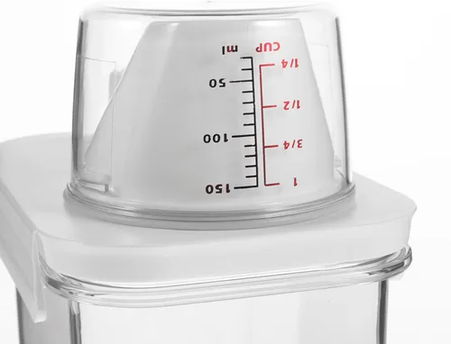 Vista 9 de jojofuny Dispensador con tapa Botellas de loción vacías Dispensador de líquido de lavandería Dispensador de polvo Perfumado Grano de lavandería