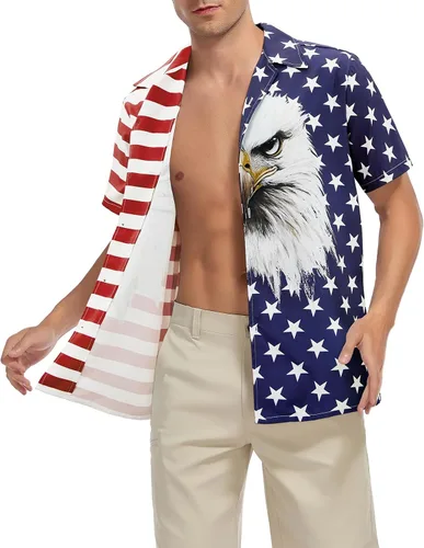 Vista 54 de Camisa hawaiana para hombre, con estampado floral, cómoda, con botones, casual, manga corta, ropa de playa para hombre