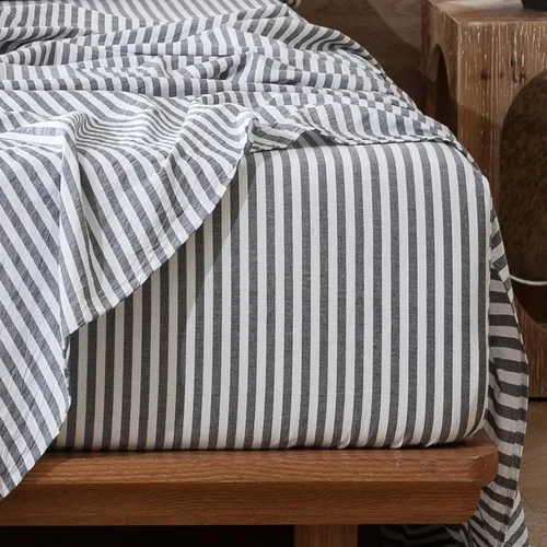 Vista 46 de MooMee Sábana bajera ajustable de solo 100% algodón lavado con textura parecida al lino, transpirable, duradera, suave, cómoda, bolsillo profundo