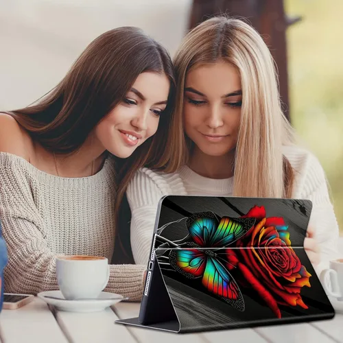 Vista 28 de Funda para tablet Kinlde Fire HD 10 (11ª generación 2021) Fire HD 10 Plus 2021, delgada, de piel sintética, con función atril, función atril