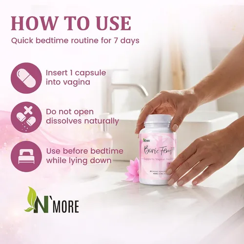 Vista 5 de N'More Supositorios vaginales de ácido bórico, 100% puros, fabricados en Estados Unidos, suplemento de salud vaginal de Boricfem, 30 porciones