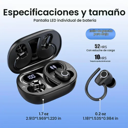 Vista 6 de Auriculares inalámbricos,Auriculares deportivos Bluetooth 5.3,HiFi