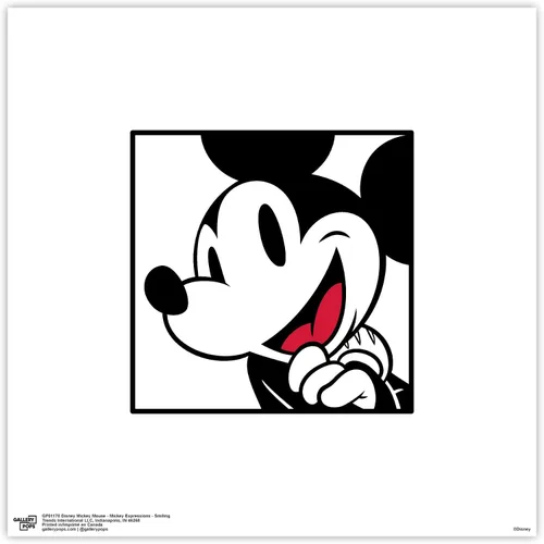Vista 10 de Trends International Gallery Pops Disney Mickey Mouse - Póster artístico de pared sonriente, 12 x 12 pulgadas, versión enmarcada en negro