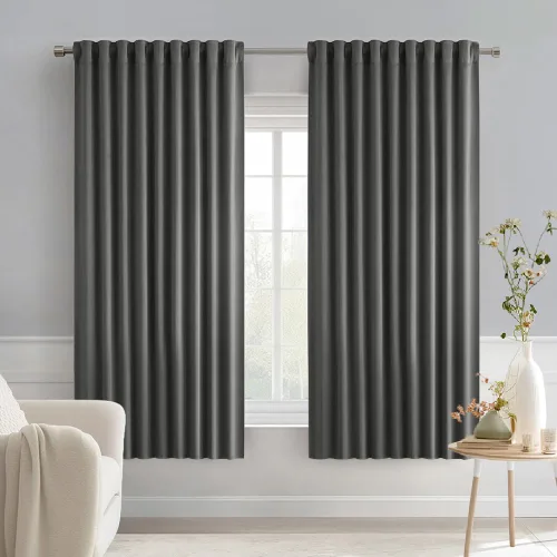 Vista 106 de MIULEE Cortinas opacas con pestaña trasera de 63 pulgadas de largo, juego de 2 paneles para sala de estar, dormitorio, privacidad, bolsillo