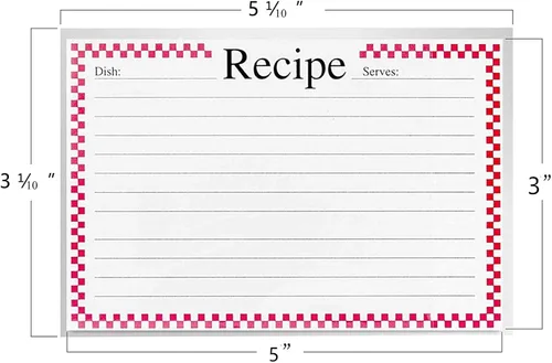 Vista 3 de Protectores de tarjetas de recetas 3x5,100 unidades,Cubiertas de tarjetas de receta,Funda de tarjeta de índice Recipe Card Protectors, Recipe Card