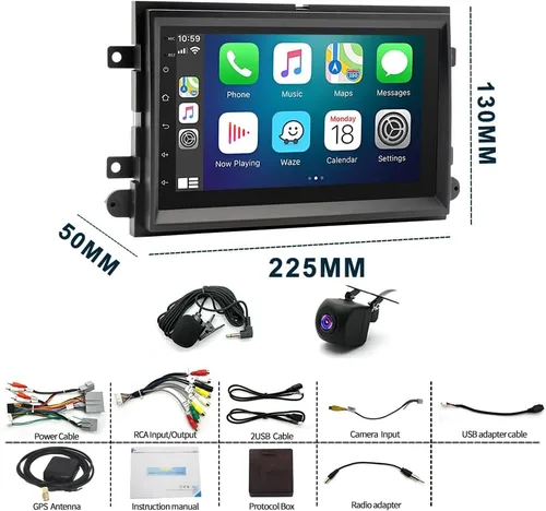Vista 7 de 4G+64G 7 ''Android 13 Car Stereo para Ford F150 2004 2005 2006 2007 2008 2009 2010 2011 2012 2013 2014 pantalla táctil W/inalámbrico Carplay Android