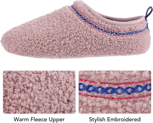 Vista 3 de RockDove Pantuflas Serenity de forro polar con espalda cerrada para mujer