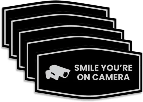 Vista 41 de Fancy Smile You're On Camera Letrero (negro) - Mediano (1 unidad)