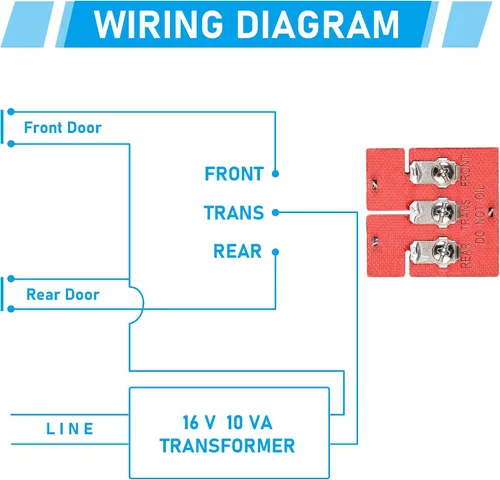 Vista 8 de Saillong Timbre de puerta con cable, 16 V 10 VA timbre de puerta delantera y trasera para pared del hogar, compatible con timbre y transformador