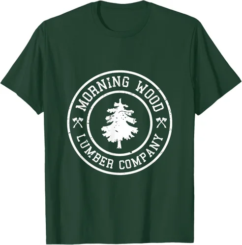 Vista 15 de Camiseta de madera de la mañana cómica Lumber Company Tee T-Shirt Negro