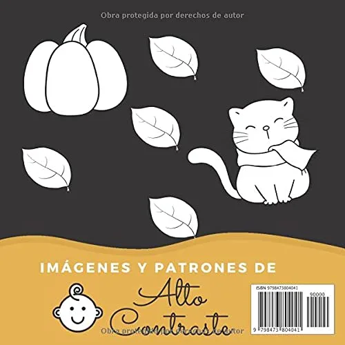 Vista 2 de Libro Bebé Blanco Y Negro Edición De Otoño Libro De Contrastes Bebe Linda Actividad Para Recién Nacidos (Spanish Edition)