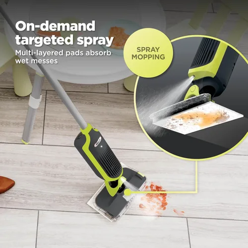 Vista 4 de Shark VACMOP - Trapeador de vacío inalámbrico para suelos duros, incluye 2 almohadillas VACMOP desechables y una solución VACMOP de 12 onzas, gris