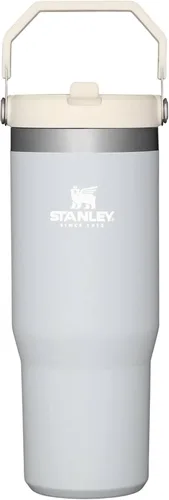 Vista 64 de STANLEY IceFlow 2.0 - Vaso con pajilla abatible con asa, 30 onzas, tapa giratoria y popote abatible, botella de agua a prueba de fugas, acero Tiza