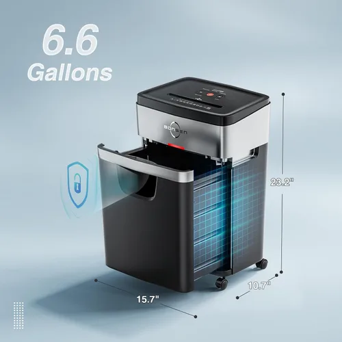 Vista 5 de BONSEN 20-Sheet Cross-Cut P-4 High Security Heavy Duty Paper Shredder