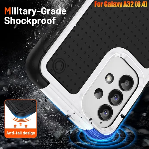 Vista 3 de Funda resistente para Galaxy A32 4G de 6.4 pulgadas, agarre texturizado antideslizante, resistente a caídas