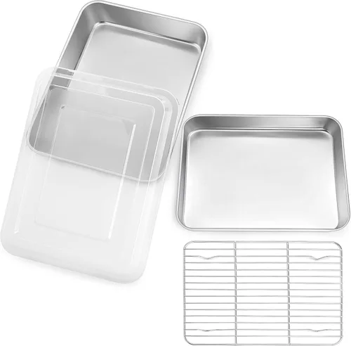 Vista 8 de TeamFar Sartenes para horno tostador, juego de utensilios para hornear