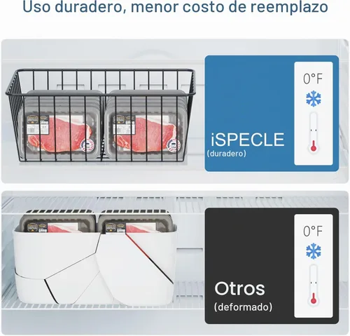 Vista 6 de iSPECLE - Contenedores organizadores para congelador vertical de 16 pies cúbicos, paquete de 6, color negro