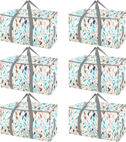 Vista 51 de BALEINE Paquete de 2 bolsas de mudanza de gran tamaño con asas reforzadas, bolsa de almacenamiento resistente para ropa, suministros de mudanza