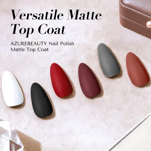 Vista 3 de AZUREBEAUTY Esmalte de Uñas con Capa Superior Mate – Transparente Natural de Secado Rápido, Larga Duración, Fórmula de Secado al Aire, Acabado
