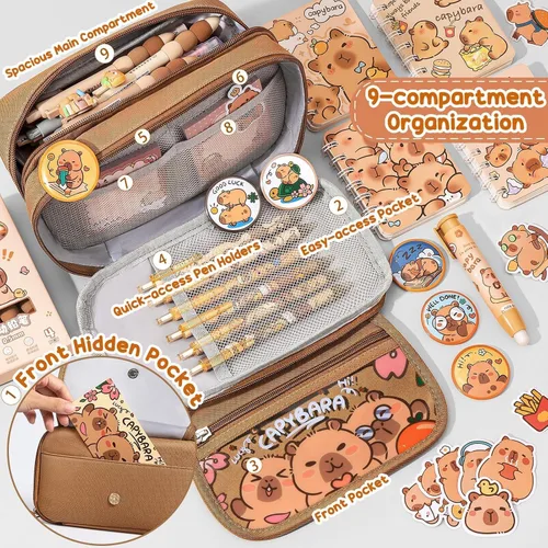 Vista 6 de Fimibuke Mochila escolar para niños y niñas, bonita mochila para niños pequeños, suministros escolares con bolsa para libros, estuche para lápices