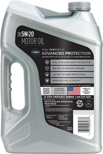 Vista 10 de Valvoline SynPower Full aceite sintético para motor, 1 Cuarto de galón, Ambar