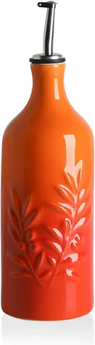 Vista 39 de Sweejar Botella dispensadora de aceite de oliva de cerámica de 20 onzas de alivio opaco que protege para reducir la oxidación, adecuada para Beige