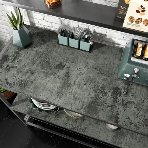 Vista 3 de VaryPaper Papel tapiz de hormigón industrial desgastado de 15.7''x78.7'', despegar y pegar, papel de contacto de cemento moderno, vinilo decorativo