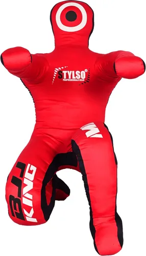 Vista 8 de Un-Filled Grappling Dummy Wrestling Dummy Jiu Jitsu Dummy for BJJ MMA Judo Karate Practice Adult Kids Rojo