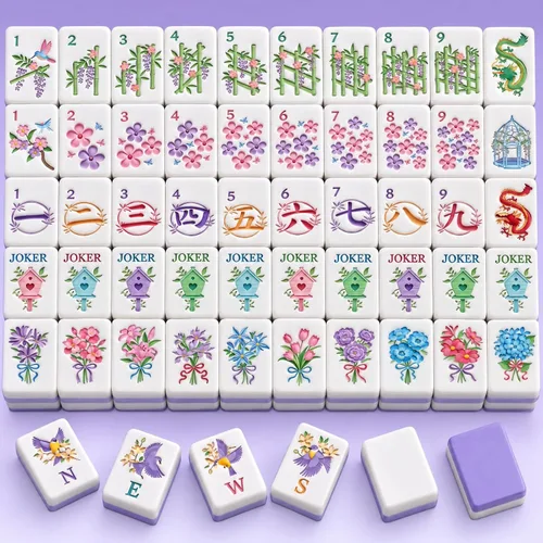 Vista 20 de Thenshop 160 piezas de azulejos Mahjong americanos de 1.2 pulgadas