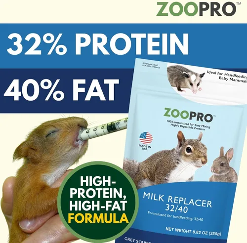Vista 2 de Exotic Nutrition Set de lactancia de ardilla bebé (expandido) - Sustituto de leche, jeringas de alimentación