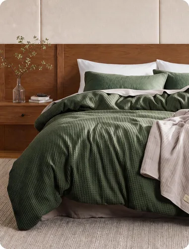 Vista 18 de Bedsure Funda de edredón de 100% algodón tamaño individual, tejido gofre, color blanco coco, GentleSoft y transpirable, juego de cama para regalo, 2