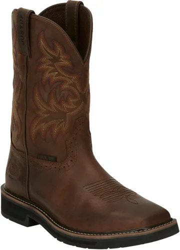 Vista 4 de Justin Botas de trabajo blancas Stampede Sq Toe para hombre