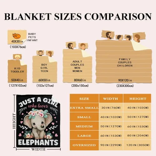 Vista 3 de Manta de elefante, regalos de elefante para mujeres y niñas, manta de franela suave, acogedora y ligera para sofá y cama, tamaño XS, 40 x 30