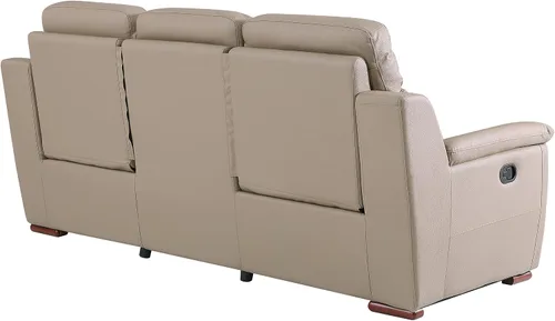 Vista 7 de Blackjack Furniture Walker Leather Match - Sofá reclinable tapizado para sala de estar, madera avellana
