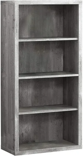 Vista 4 de Monarch Specialties Estantería resistente con 3 estantes ajustables para libros, 48 pulgadas de alto (marrón)
