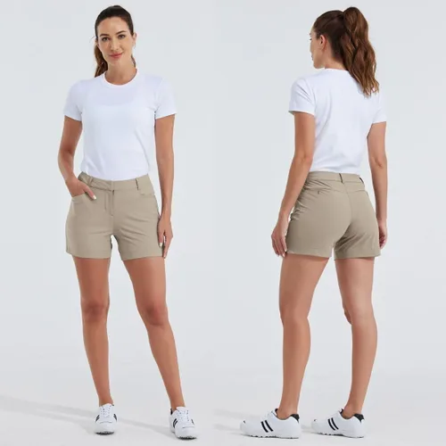 Vista 49 de Willit Pantalones cortos de golf de 4.5 pulgadas para mujer, de secado rápido, casuales, con bolsillos, resistentes al agua