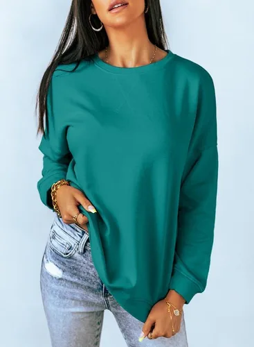 Vista 2 de Dokotoo Women's Casual Crew Neck Sweatshirt Loose Soft Long Sleeve Pullover Tops