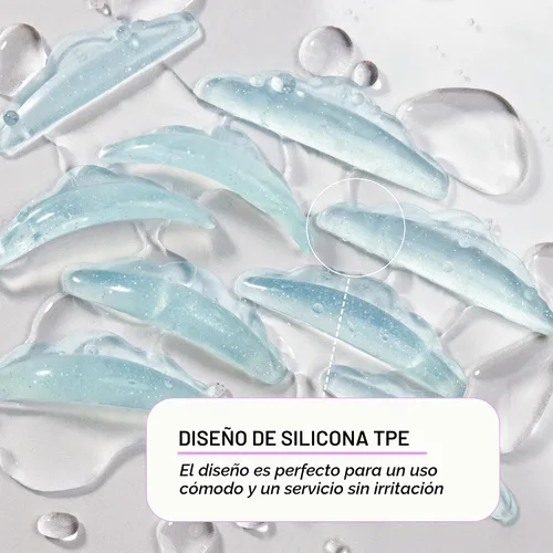 Vista 3 de Curacoro Lash Lift Shields, 10 Pcs/5 Sizes Reusable Silicone Rods Deseo azul