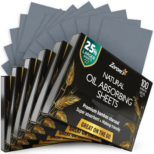 Vista 11 de Hojas de secado de aceite natural para cara con carbón de bambú, 25% más grandes, 1 unidad/100 hojas absorbentes de aceite aptas para maquillaje