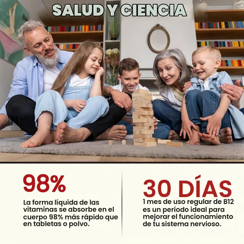 Vista 6 de Complejo de vitamina B12 de 10000 mcg Suplemento sublingual triple líquido B-12 gotas Mezcla de metilcobalamina y adenosilcobalamina e hidroxo