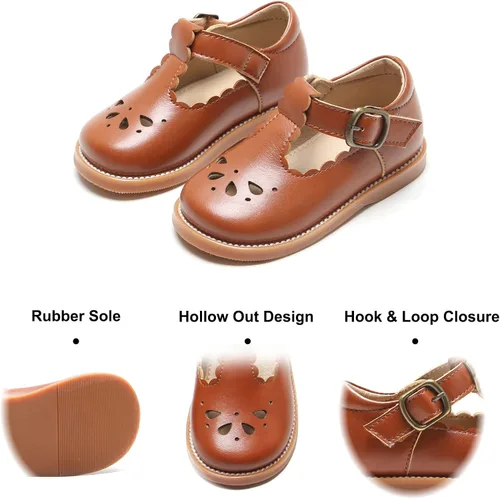 Vista 5 de Felix & Flora - Zapatos planos de vestir estilo Mary Jane para niña pequeña, zapatillas de ballet para niña, zapatos para fiestas y escuela