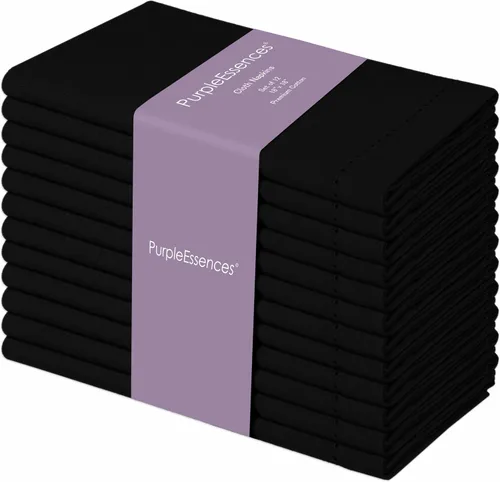 Vista 23 de PurpleEssences Juego de 6 servilletas de tela de vainica, 100% algodón, suaves, duraderas, lavables, ideales para bodas, Navidad, vacaciones