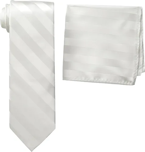 Vista 31 de Stacy Adams Conjunto de corbata de rayas formales de tejido sólido para hombre