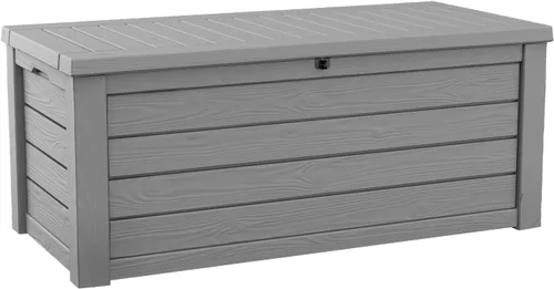 Vista 14 de Keter Astoria 150 Gal Outdoor Storage Box for Patio and Pool Accessories Grey, Resin, Large, Weatherproof, Lockable, Hydraulic Pistons, Easy